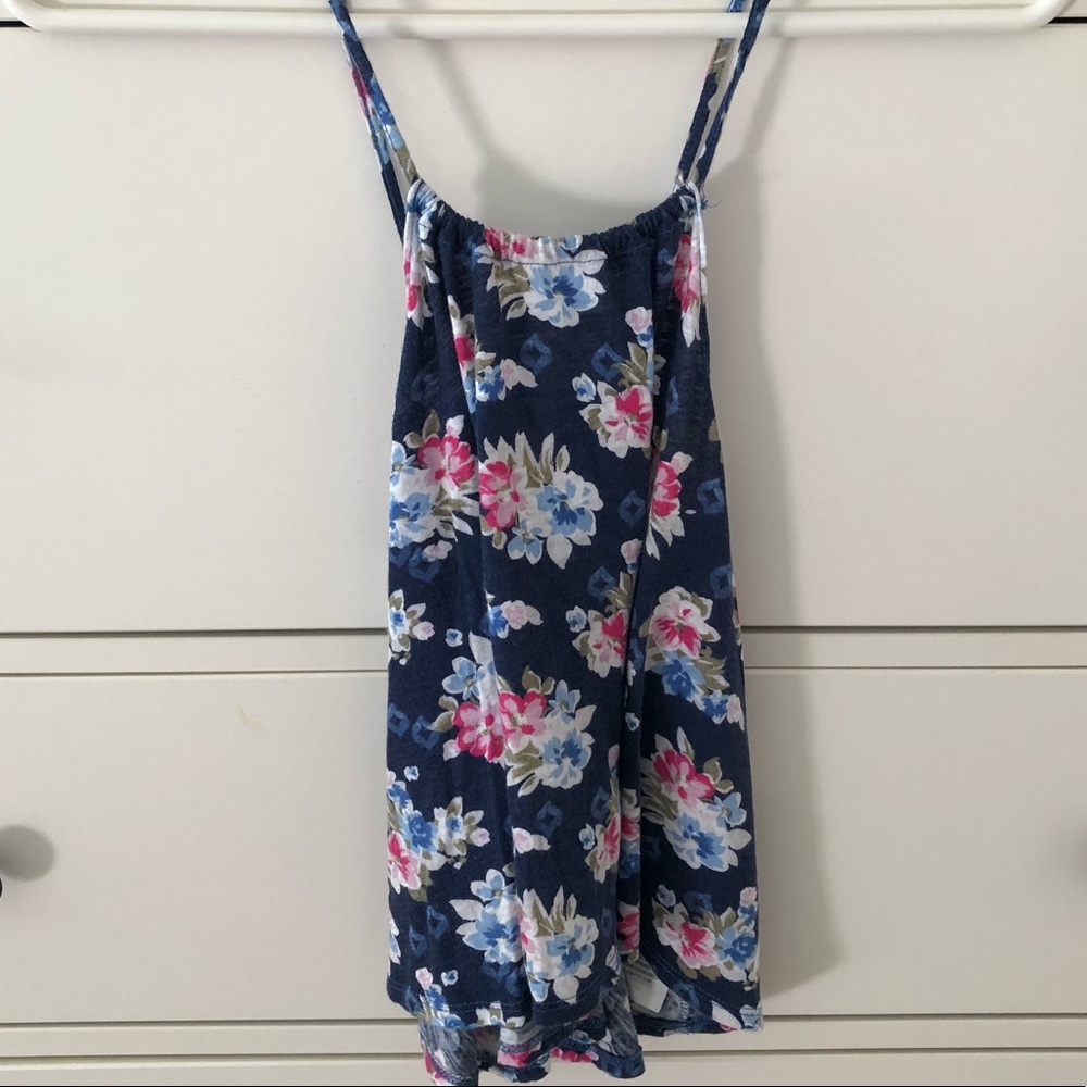 Blue Spaghetti strap Crop top